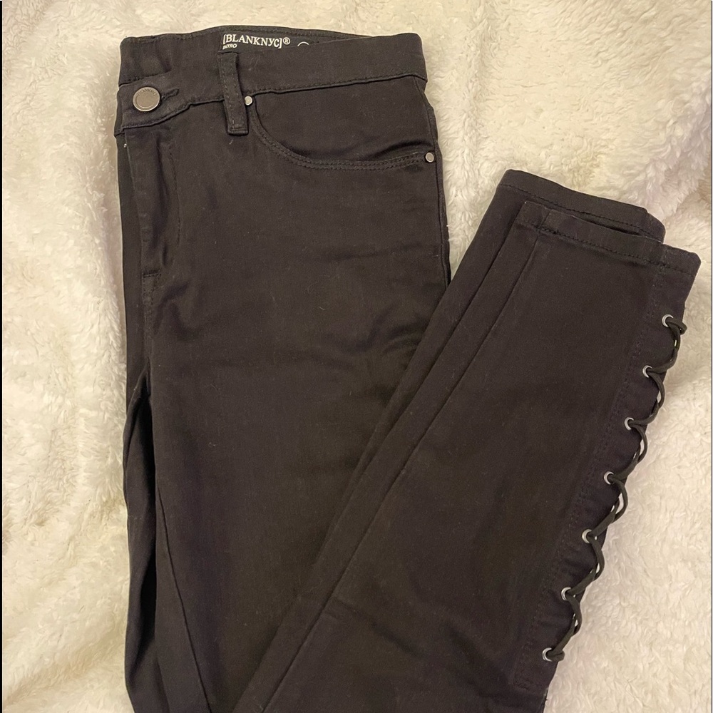Blank NYC black stretch denim jeans.